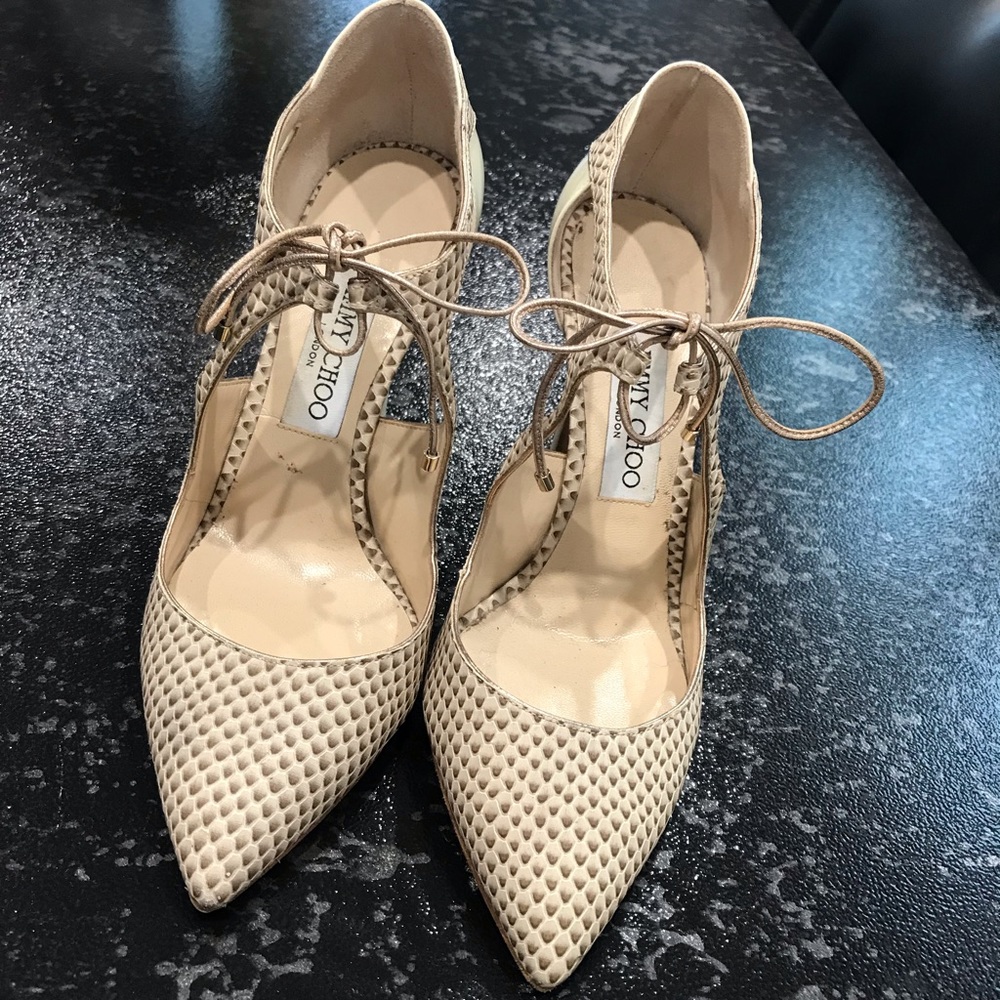 Jimmy Choo pointed snakeskin heel